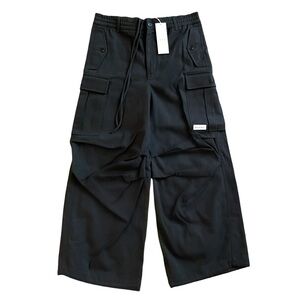 Marni NWT Workwear Cotton Gabardine Wide-Leg Cargo Pants - Granite - 32 US/48 IT